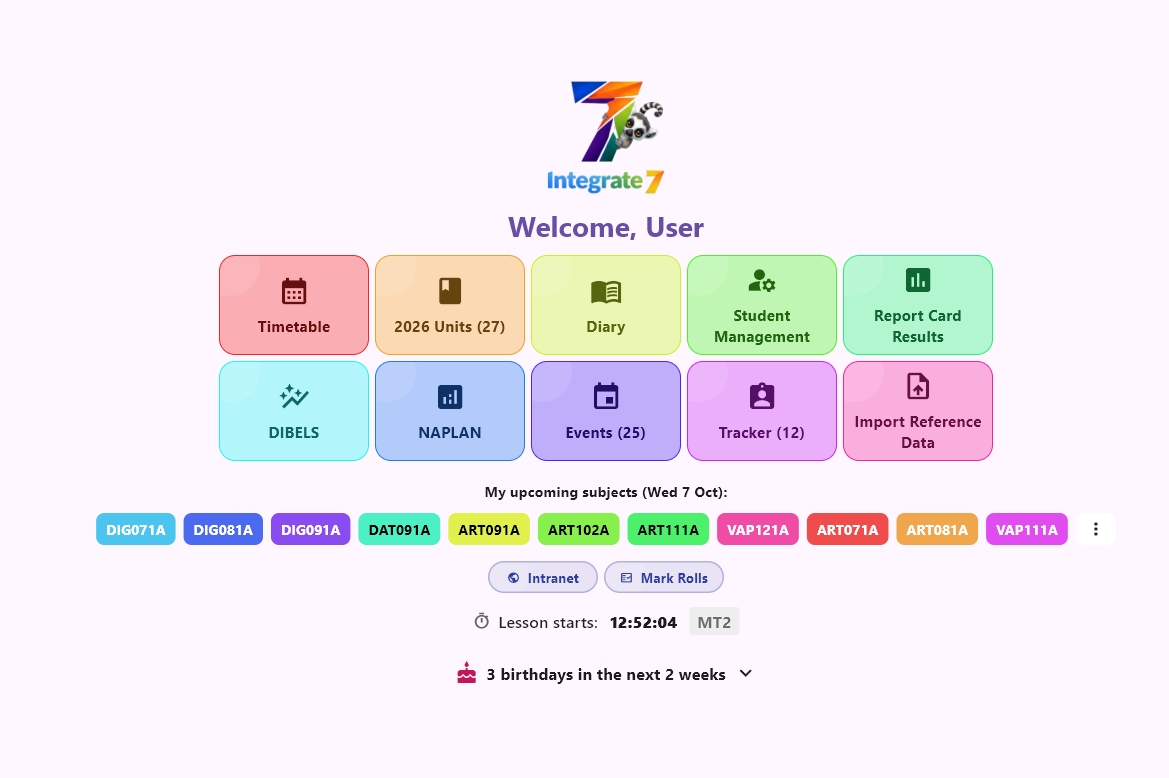 Integrate 7 Interface